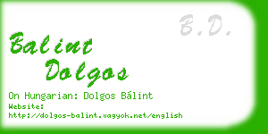 balint dolgos business card